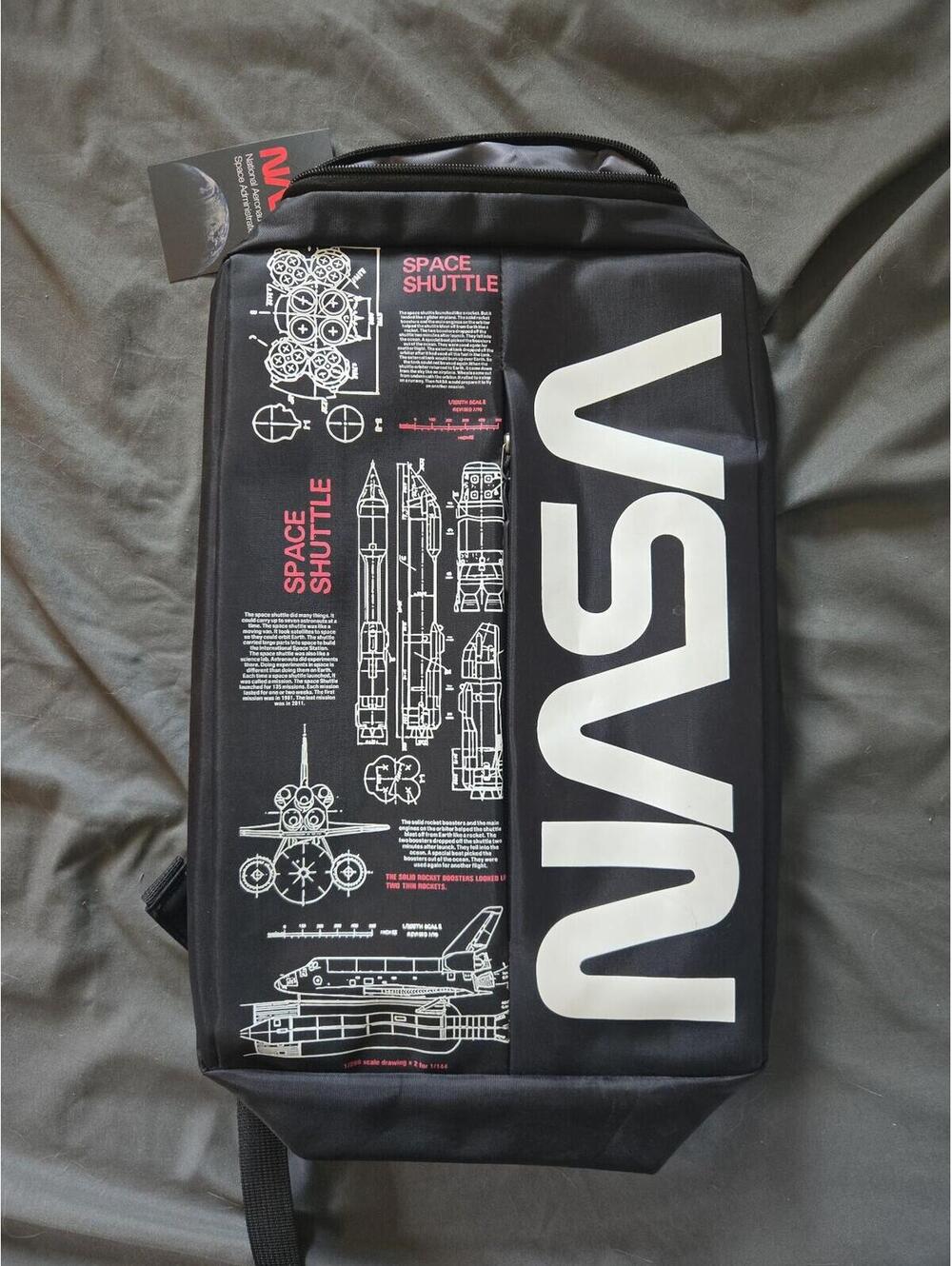 NASA Space Shuttle Technical Schematic Backpack Black New with Tags